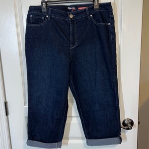 Macy’s Style & Co Jean Tummy Control Capris w *BLING*Sz L